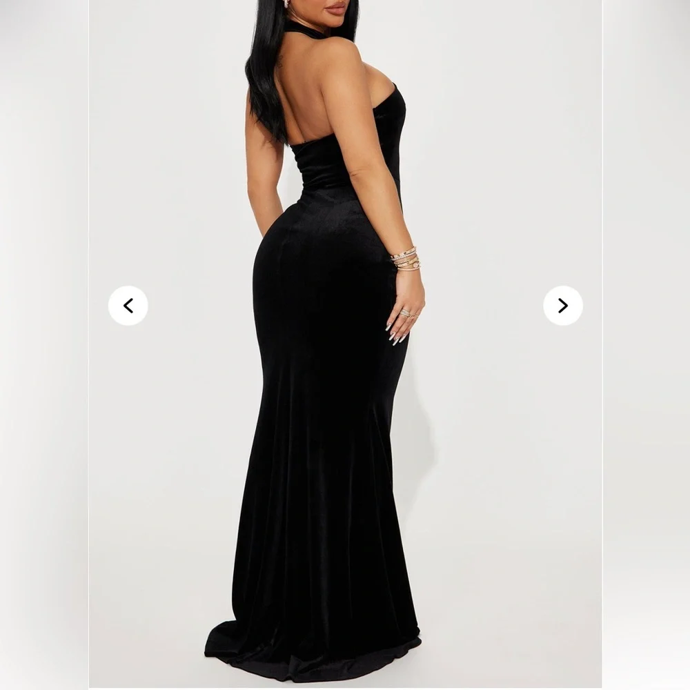 BRAND New !! Black fashionova velvet dress size S - Picture 6 of 6